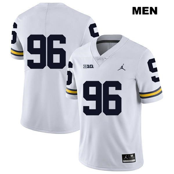 Men's NCAA Michigan Wolverines Julius Welschof #96 No Name White Jordan Brand Authentic Stitched Legend Football College Jersey ZF25L55LF